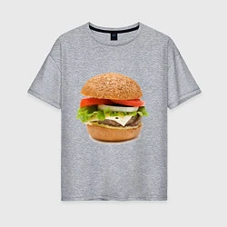 Женская футболка оверсайз Гамбургер