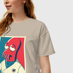 Футболка оверсайз женская Zoidberg: Why not?, цвет: миндальный — фото 2