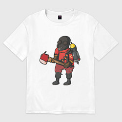 Футболка оверсайз женская Pyro comics - TF2, цвет: белый