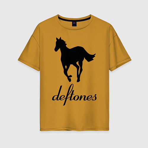 Женская футболка оверсайз Deftones / Горчичный – фото 1