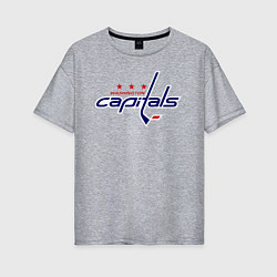 Футболка оверсайз женская Washington Capitals, цвет: меланж