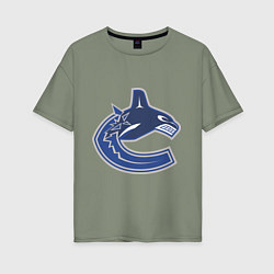 Футболка оверсайз женская Vancouver Canucks, цвет: авокадо