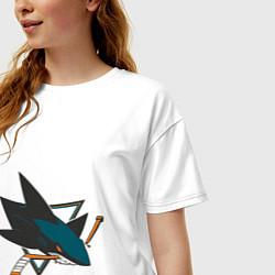 Футболка оверсайз женская San Jose Sharks, цвет: белый — фото 2