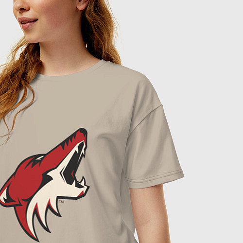 Женская футболка оверсайз Phoenix Coyotes / Миндальный – фото 3