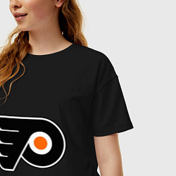 Футболка оверсайз женская Philadelphia Flyers, цвет: черный — фото 2