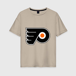 Футболка оверсайз женская Philadelphia Flyers, цвет: миндальный