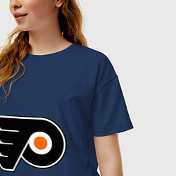 Футболка оверсайз женская Philadelphia Flyers, цвет: тёмно-синий — фото 2