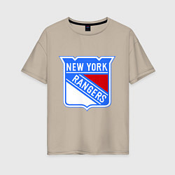 Футболка оверсайз женская New York Rangers, цвет: миндальный