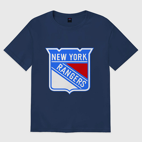 Женская футболка оверсайз New York Rangers / Тёмно-синий – фото 1