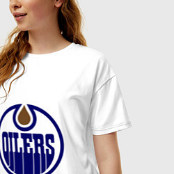 Футболка оверсайз женская Edmonton Oilers, цвет: белый — фото 2