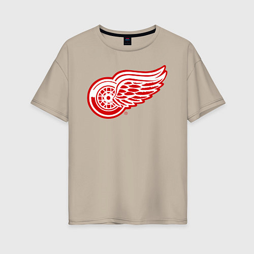 Женская футболка оверсайз Detroit Red Wings / Миндальный – фото 1