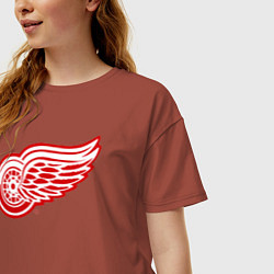 Футболка оверсайз женская Detroit Red Wings, цвет: кирпичный — фото 2