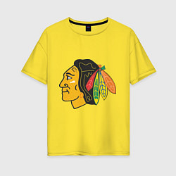 Женская футболка оверсайз Chicago Blackhawks