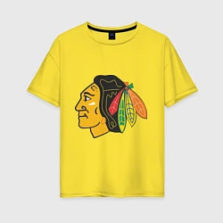 Женская футболка оверсайз Chicago Blackhawks