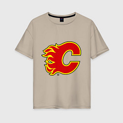 Женская футболка оверсайз Calgary Flames