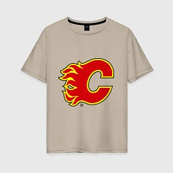 Женская футболка оверсайз Calgary Flames