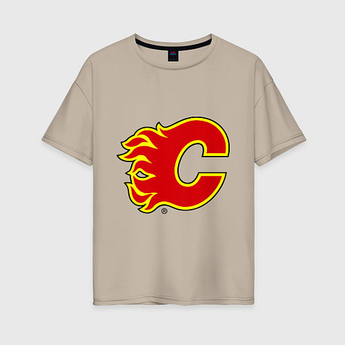 Женская футболка оверсайз Calgary Flames / Миндальный – фото 1