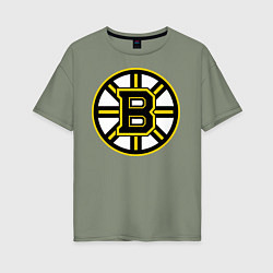 Футболка оверсайз женская Boston Bruins, цвет: авокадо