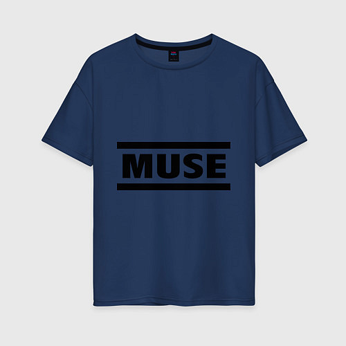 Женская футболка оверсайз Muse / Тёмно-синий – фото 1