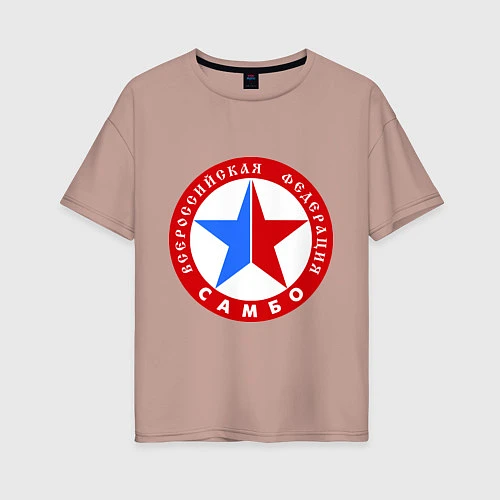 Женская футболка оверсайз Федерация САМБО / Пыльно-розовый – фото 1