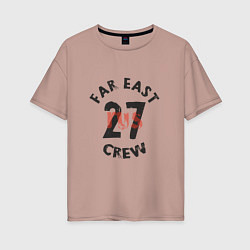 Футболка оверсайз женская Far East 27 Crew, цвет: пыльно-розовый