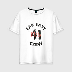 Футболка оверсайз женская Far East 41 Crew, цвет: белый