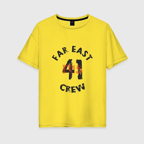 Женская футболка оверсайз Far East 41 Crew / Желтый – фото 1