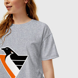 Футболка оверсайз женская Pittsburgh Penguins, цвет: меланж — фото 2