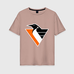 Женская футболка оверсайз Pittsburgh Penguins