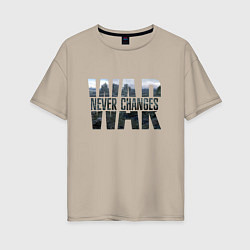 Футболка оверсайз женская War never changes, цвет: миндальный