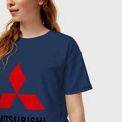 Футболка оверсайз женская Mitsubishi, цвет: тёмно-синий — фото 2