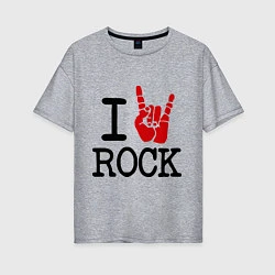 Женская футболка оверсайз I love rock