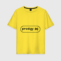 Футболка оверсайз женская Prodigy лого с муравьем, цвет: желтый