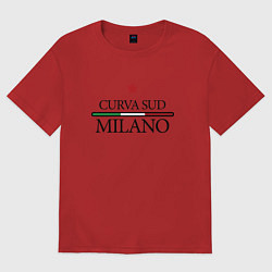 Футболка оверсайз женская Curva Sud: Milano FC, цвет: красный