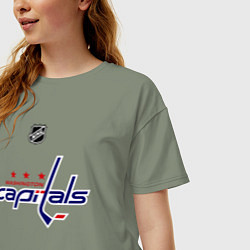 Футболка оверсайз женская Washington Capitals: Ovechkin 8, цвет: авокадо — фото 2