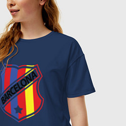 Футболка оверсайз женская Barcelona: old mark, цвет: тёмно-синий — фото 2