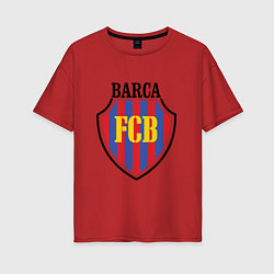 Футболка оверсайз женская Barca FCB, цвет: красный