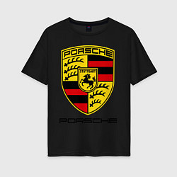 Футболка оверсайз женская Porsche Stuttgart, цвет: черный