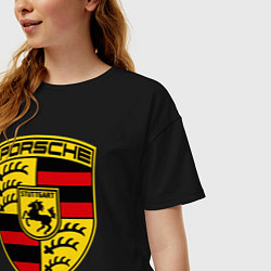 Футболка оверсайз женская Porsche Stuttgart, цвет: черный — фото 2