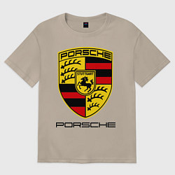 Футболка оверсайз женская Porsche Stuttgart, цвет: миндальный