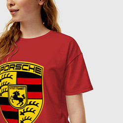 Футболка оверсайз женская Porsche Stuttgart, цвет: красный — фото 2