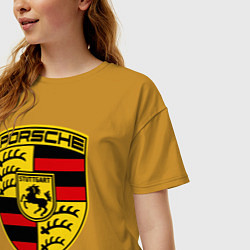 Футболка оверсайз женская Porsche Stuttgart, цвет: горчичный — фото 2