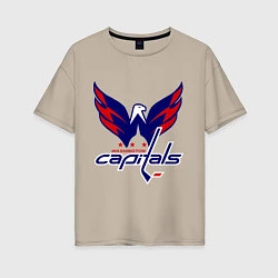 Футболка оверсайз женская Washington Capitals: Ovechkin, цвет: миндальный