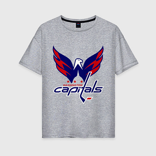 Женская футболка оверсайз Washington Capitals: Ovechkin / Меланж – фото 1