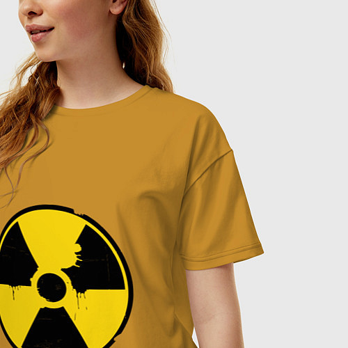 Женская футболка оверсайз Радиоактивность / Горчичный – фото 3