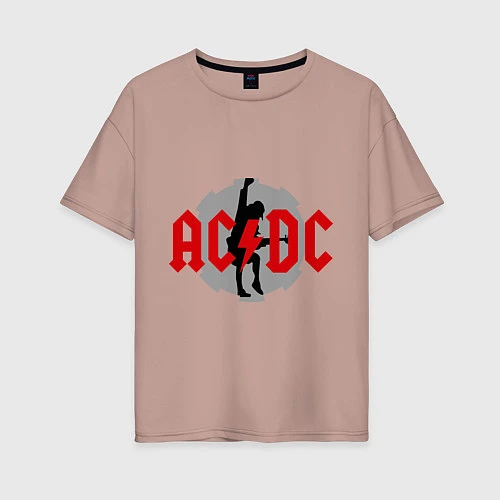 Женская футболка оверсайз AC/DC: Angus Young / Пыльно-розовый – фото 1