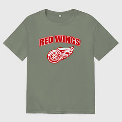 Футболка оверсайз женская Detroit Red Wings, цвет: авокадо