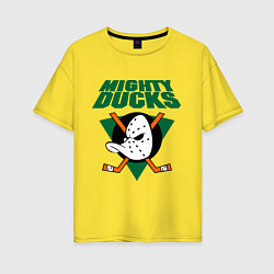 Футболка оверсайз женская Anaheim Mighty Ducks, цвет: желтый