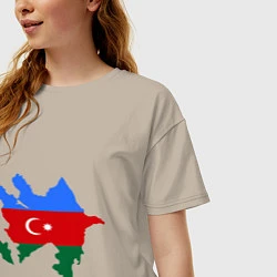 Футболка оверсайз женская Azerbaijan map, цвет: миндальный — фото 2
