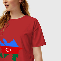 Футболка оверсайз женская Azerbaijan map, цвет: красный — фото 2